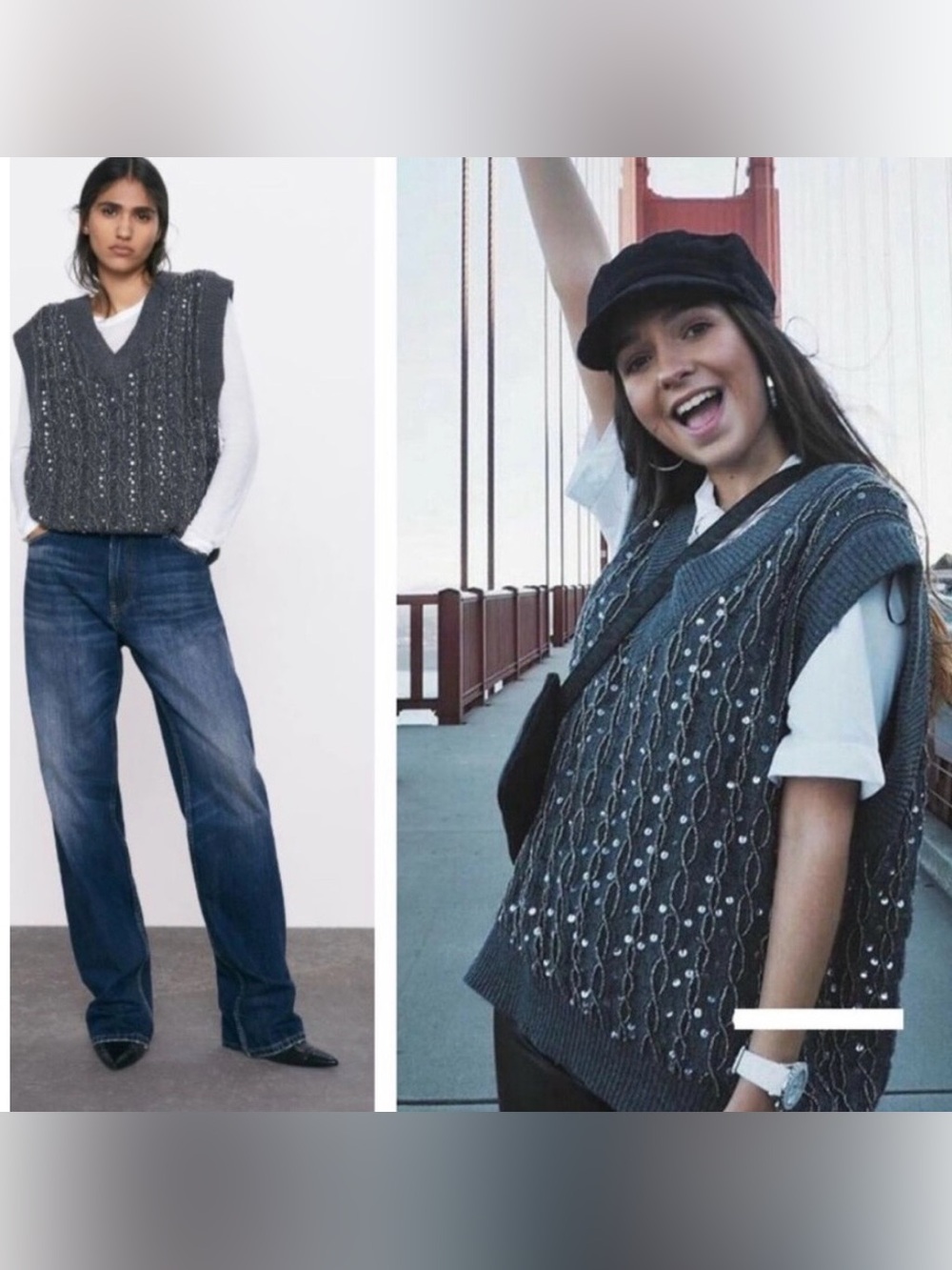 Zara sequin and beaded vest